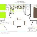 Floor plan of the Mobil Home Grand Large – spacious layout with modern amenities